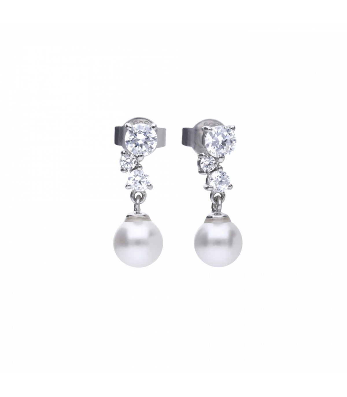 Pendientes Mujer Plata Diamonfire Circonita Corazón