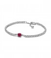 PULSERA PANDORA GEMA ROJA REDONDA EN PAVÉ - 592403C01-16